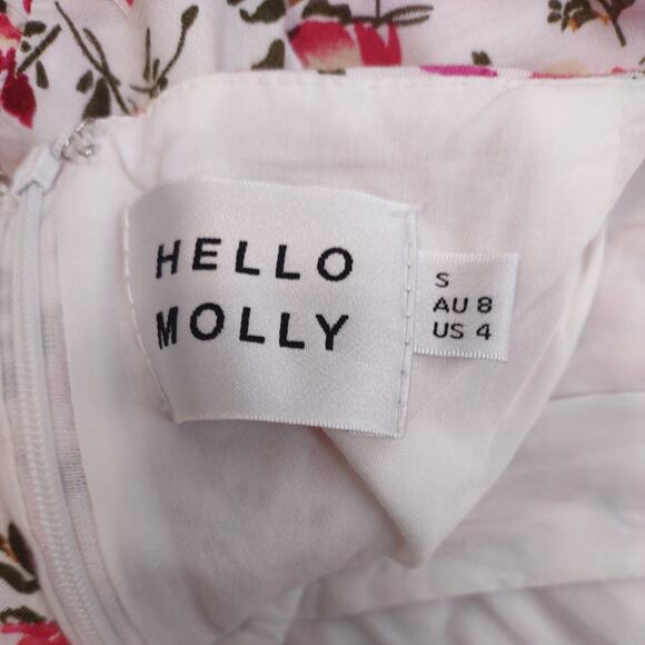 Hello Molly Floral Mini Dress with Deep V and Cut Out Back, Size Small - Picture 7 of 9